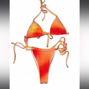 Vibrant Orange Ombre Bikini Set